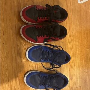 Jordan Kids Black and Blue Sneakers